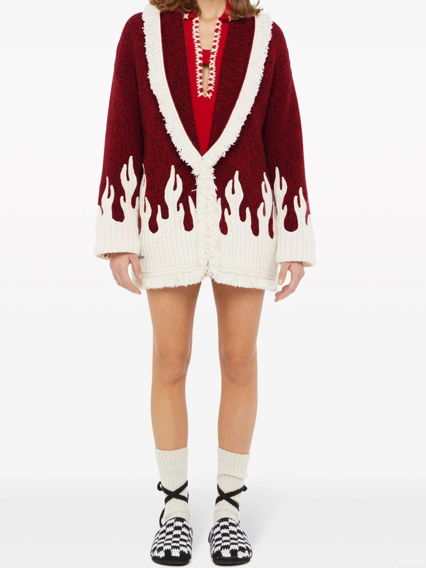 Affordable cardigan wool-blend Women Alanui flame-motif 0325
